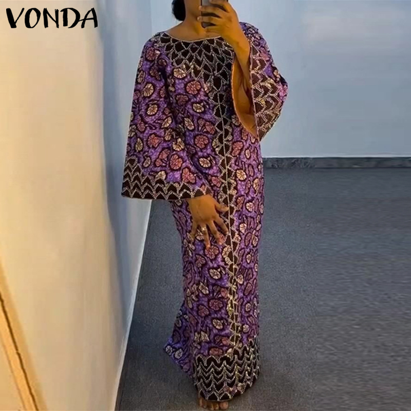 Vintage Women'S Formal Wear - Plus Size VONDA Bohemian Dress 2026