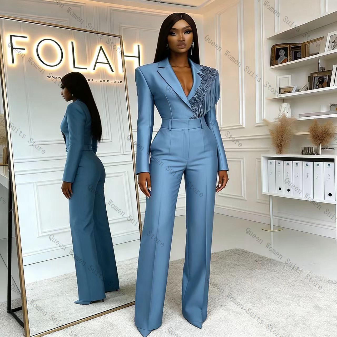 Tassel Blue Women Suit Pants S - đánh giá và giá Women'S Formal Wear Jackets