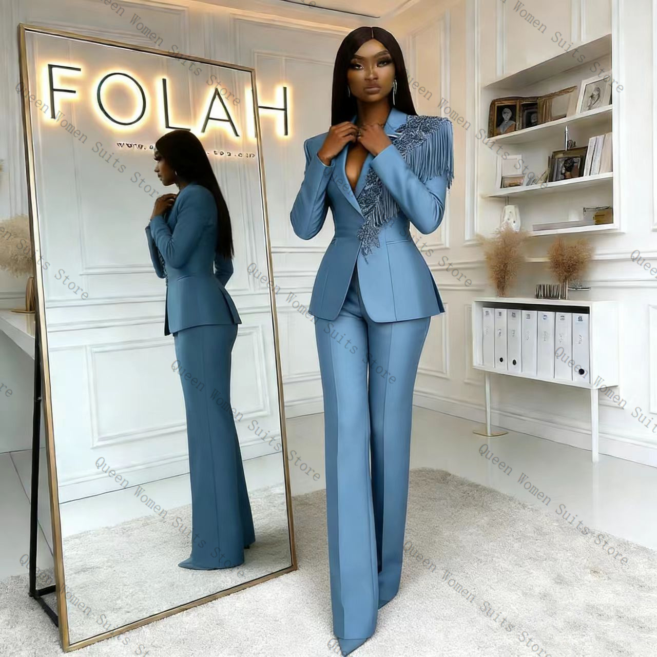 Tassel Blue Women Suit Pants S - đánh giá và giá Women'S Formal Wear Jackets