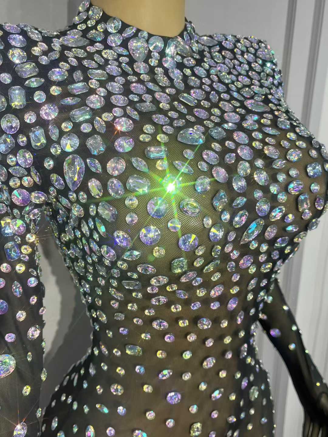 Luxury AB Rhinestone Mesh Body - đánh giá và giá Women'S Semi Formal Evening Wear