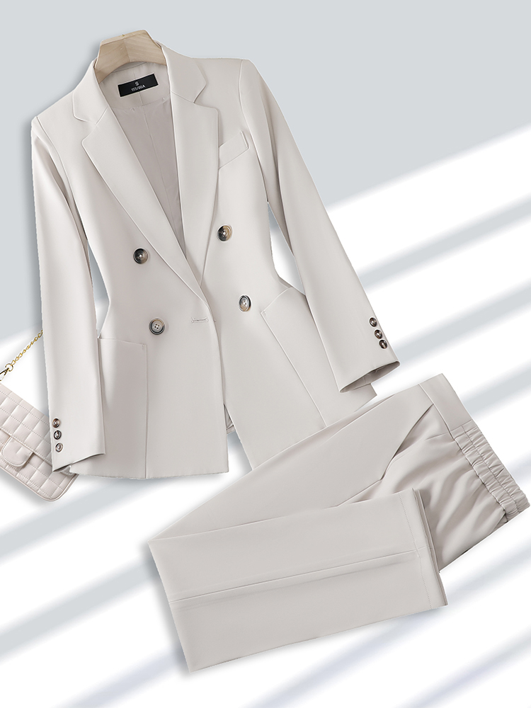 Fashion Ladies Pant Suit Forma - đánh giá và giá Women Formal Wear With Black Blazer