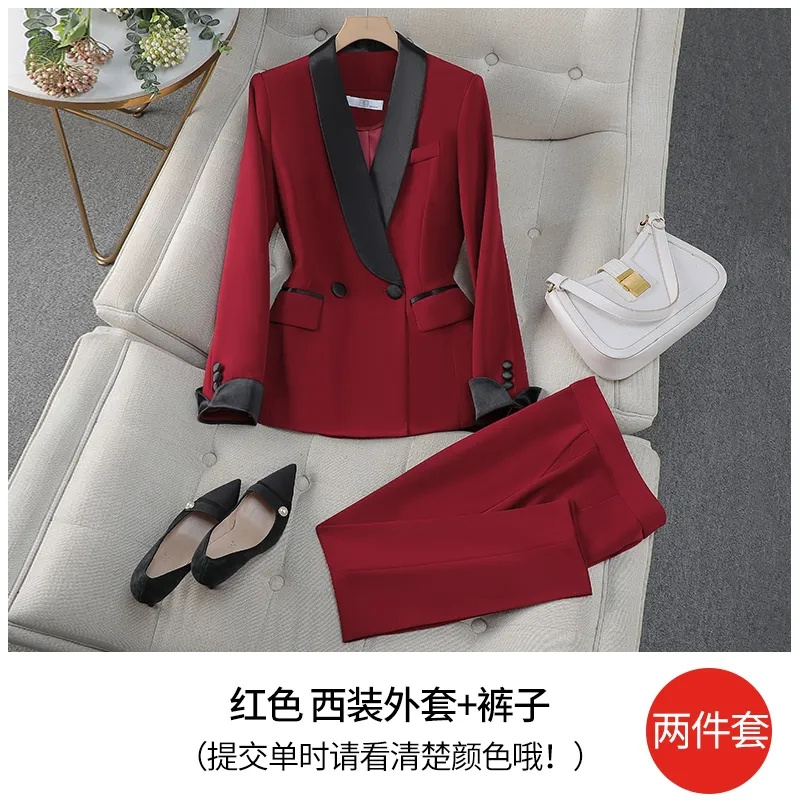 Elegant Red Black Women Pant S - đánh giá và giá Women Formal Wear With Black Blazer