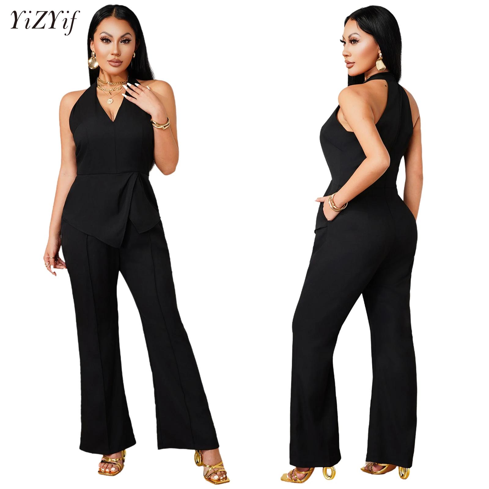 Sleeveless V-neck Jumpsuit Asy - đánh giá và giá Women'S Formal Wear With Pants