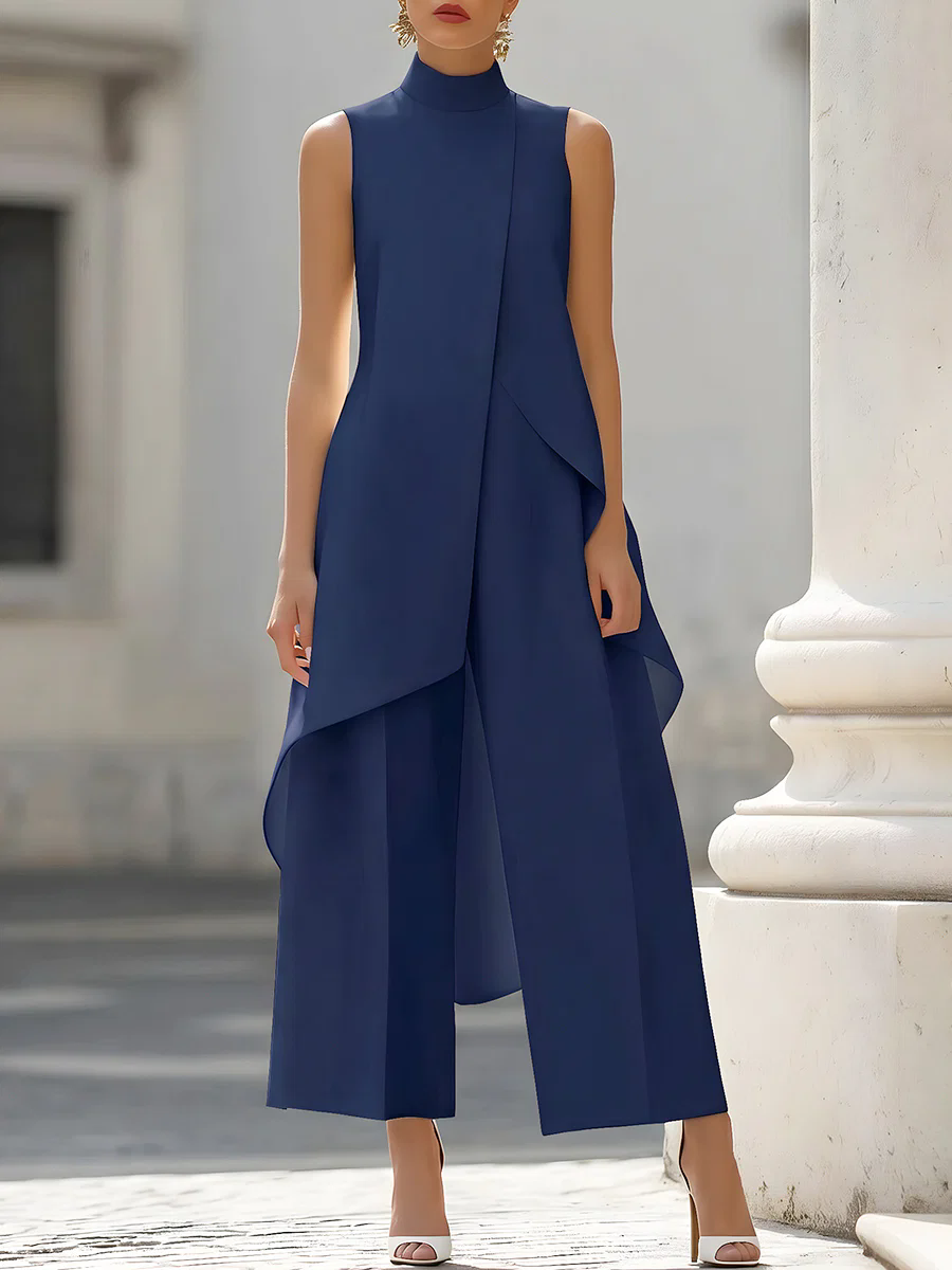Sleeveless High Neck Asymmetri - đánh giá và giá Women'S Formal Wear With Pants