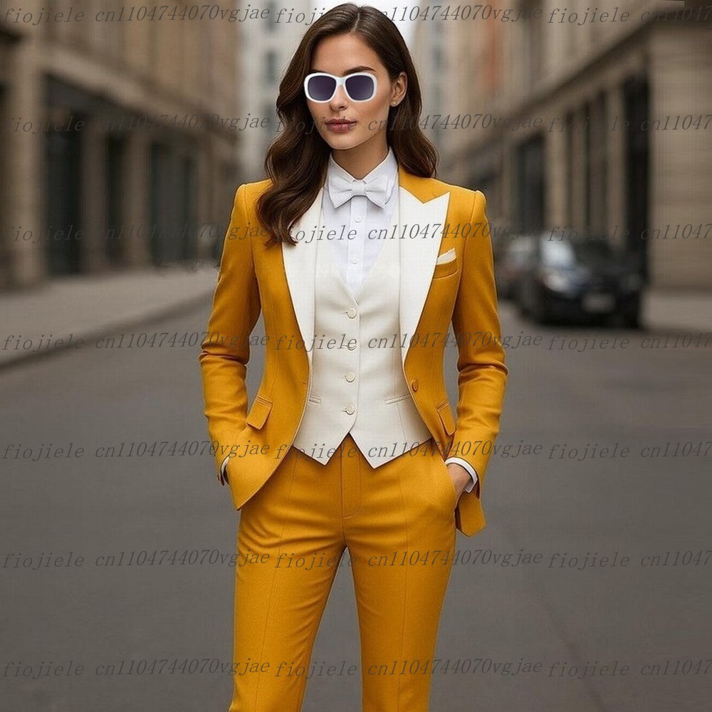 Yellow And White Formal Busine - đánh giá và giá Blazer Set Women Formal